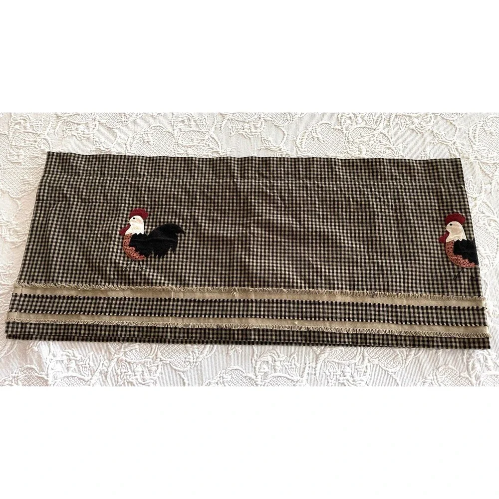 Farmhouse Rise and Shine Rooster Valance Home Collections by Raghu Country Lined